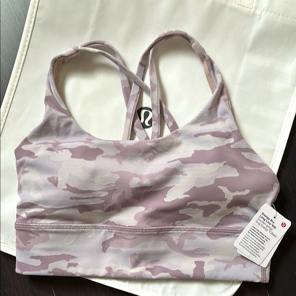lululemon athletica Other - lululemon ENERGY BRA LONG LINE *RIBBED INCOGNITO JAGGED INVISI VIOLET CAMO 6 NWT